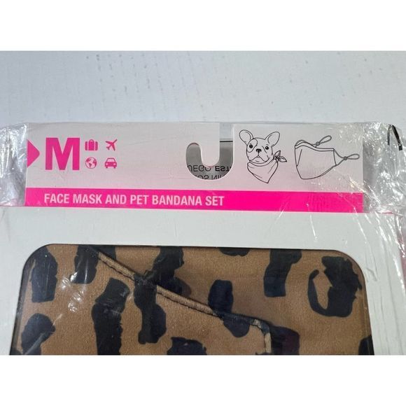 MYTAGALONGS PET Abstract Leopard Face Mask & PET Bandana Set In Multi - Picture 5 of 5